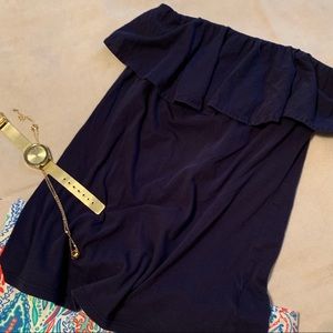 Lily Pulitzer navy strapless top size S
